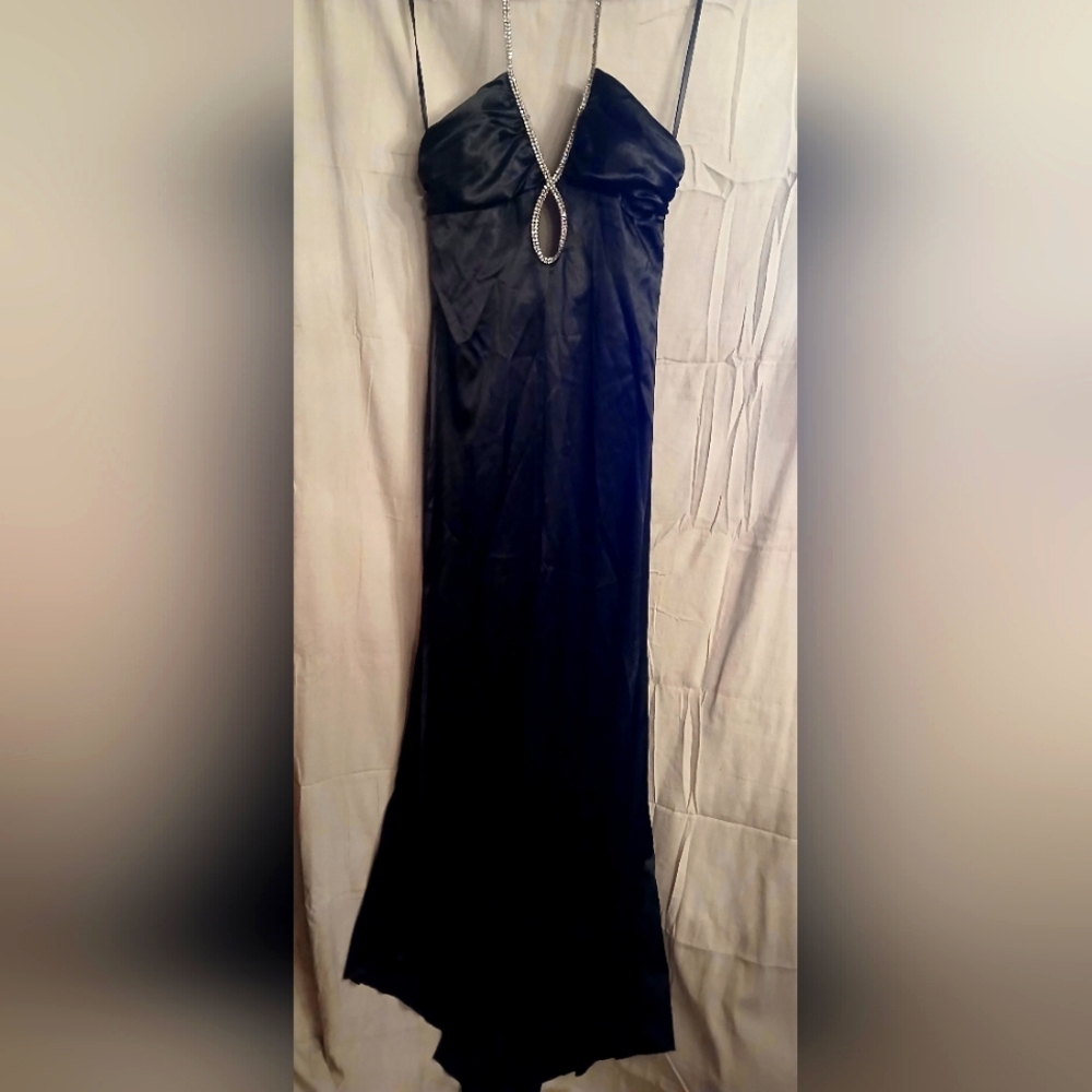 Vintage CINDERELLA Rhinestone Halter Evening Gown​